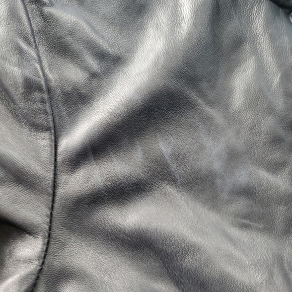 J4 Leather USS Quincy CA-71 Task Force 77 Korea Patch Women's Jacket Black M - Picture 7 of 10